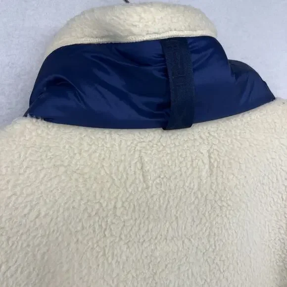 RALPH LAUREN Fleece Womens L RLX Ripstop Trim Full Zip Funnel Neck Off White